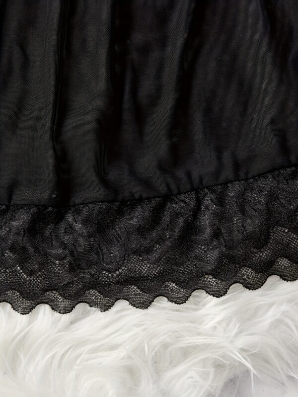 Deep V Spaghetti Straps Backless With Splicing Lace Nightdress And Thongs, Women's Sexy Clothing - Image 8