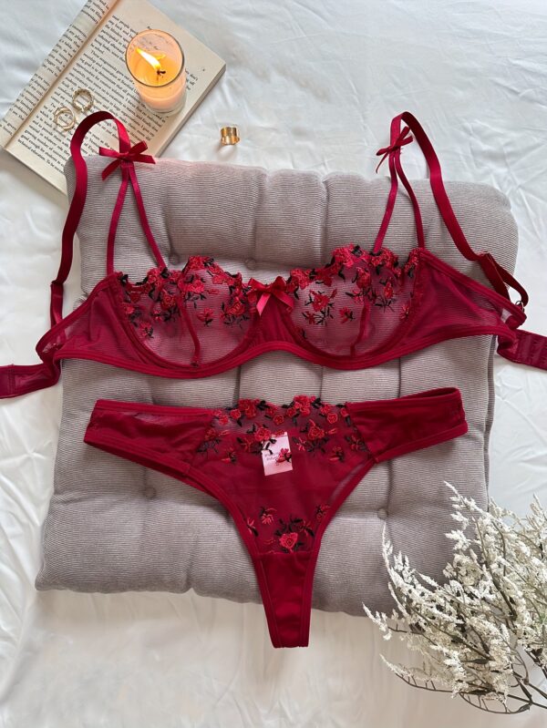 Sexy Lingerie Sets for Women with Floral Print, Bow Detail, Random Pattern - Adult Intimate Apparel, Intimate Apparel|Floral Print Lingerie|Bow Detailing, Lingerie Sets for Women - Image 3