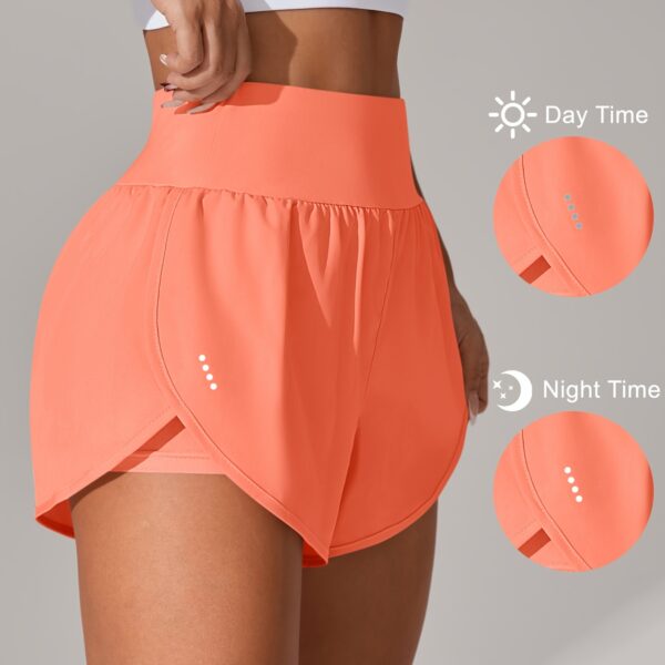 [Yoga Activewear] Women's Light Blue Yoga Shorts - Casual & Loose-Fit, High-Waisted with Ruffle Detail, Stretchy Polyester-Elastane Blend, Machine Washable, Perfect for Spring/Summer/Fall