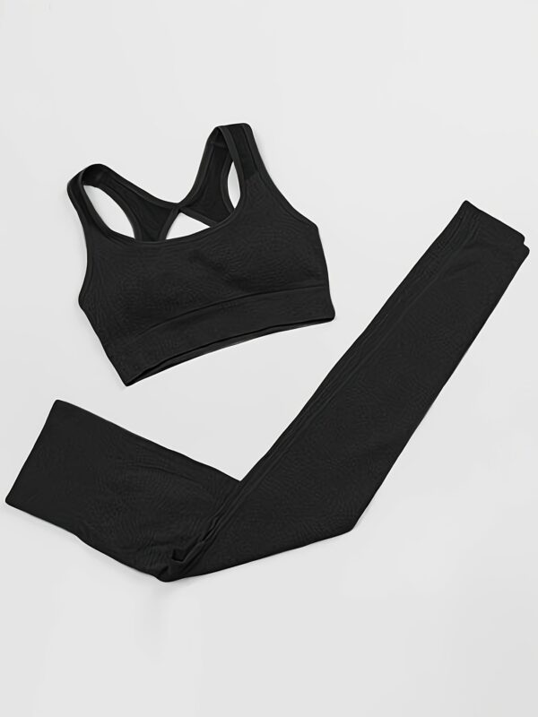 Workout Sets for Women Two Piece Outfits Seamless High Waist Leggings Yoga Crop Tops Athletic Sports Gym Sets - Image 8