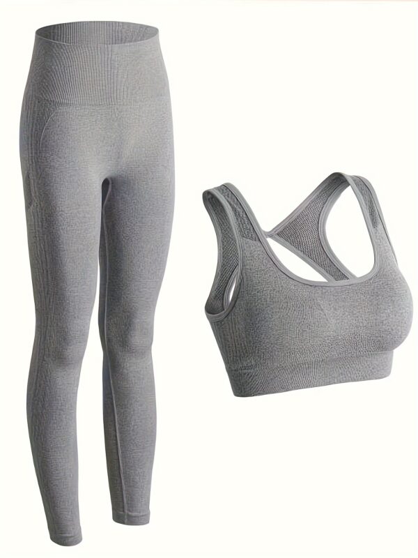 Workout Sets for Women Two Piece Outfits Seamless High Waist Leggings Yoga Crop Tops Athletic Sports Gym Sets - Image 6