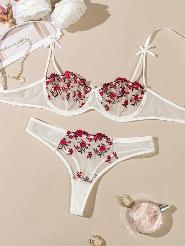 Sexy Lingerie Sets for Women with Floral Print, Bow Detail, Random Pattern - Adult Intimate Apparel, Intimate Apparel|Floral Print Lingerie|Bow Detailing, Lingerie Sets for Women - Image 7