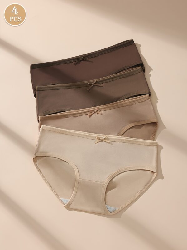 4 pieces of Mirad colored Women's underwear, bow design sexy and comfortable low waist underwear, Women's underwear underwear underwear - Image 5