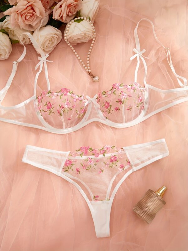Sexy Lingerie Sets for Women with Floral Print, Bow Detail, Random Pattern - Adult Intimate Apparel, Intimate Apparel|Floral Print Lingerie|Bow Detailing, Lingerie Sets for Women - Image 8