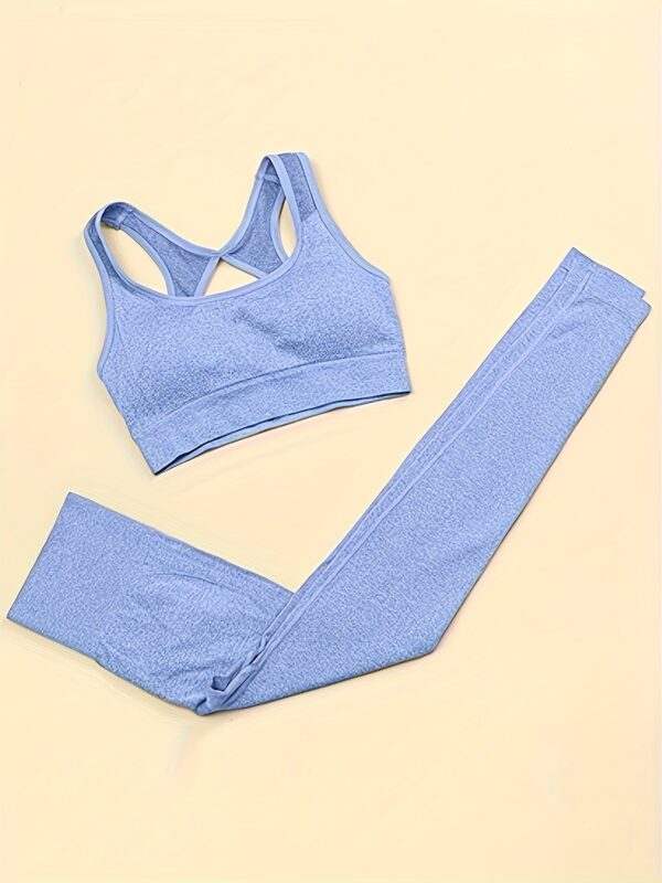 Workout Sets for Women Two Piece Outfits Seamless High Waist Leggings Yoga Crop Tops Athletic Sports Gym Sets - Image 9