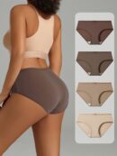 4 pieces of Mirad colored Women's underwear, bow design sexy and comfortable low waist underwear, Women's underwear underwear underwear