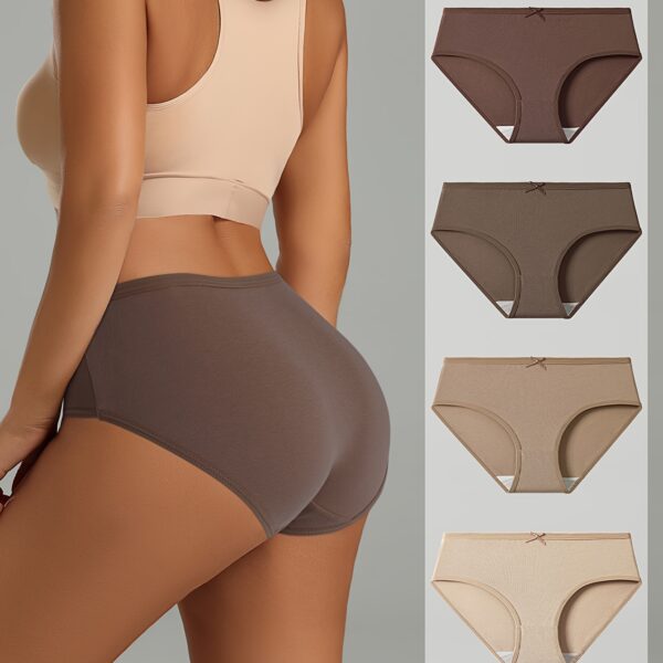 4 pieces of Mirad colored Women's underwear, bow design sexy and comfortable low waist underwear, Women's underwear underwear underwear