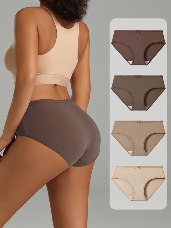4 pieces of Mirad colored Women's underwear, bow design sexy and comfortable low waist underwear, Women's underwear underwear underwear